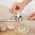 Premium Silver Stainless Steel Garlic Press and Peeler Kitchen Crusher
