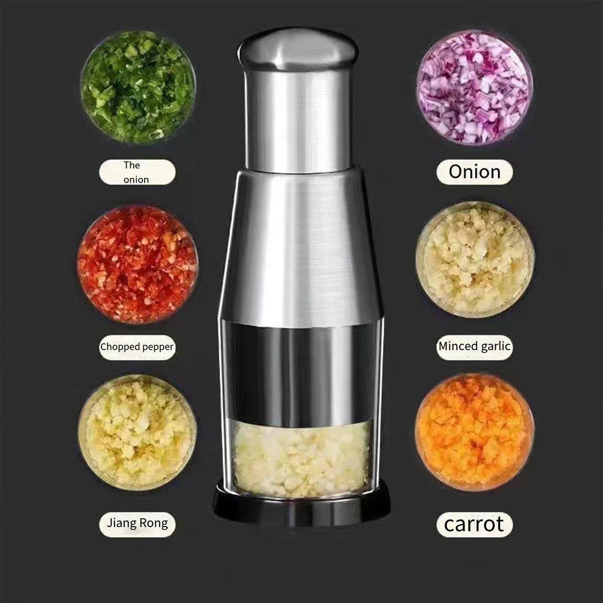 Premium 304 Stainless Steel Manual Garlic Press Crusher