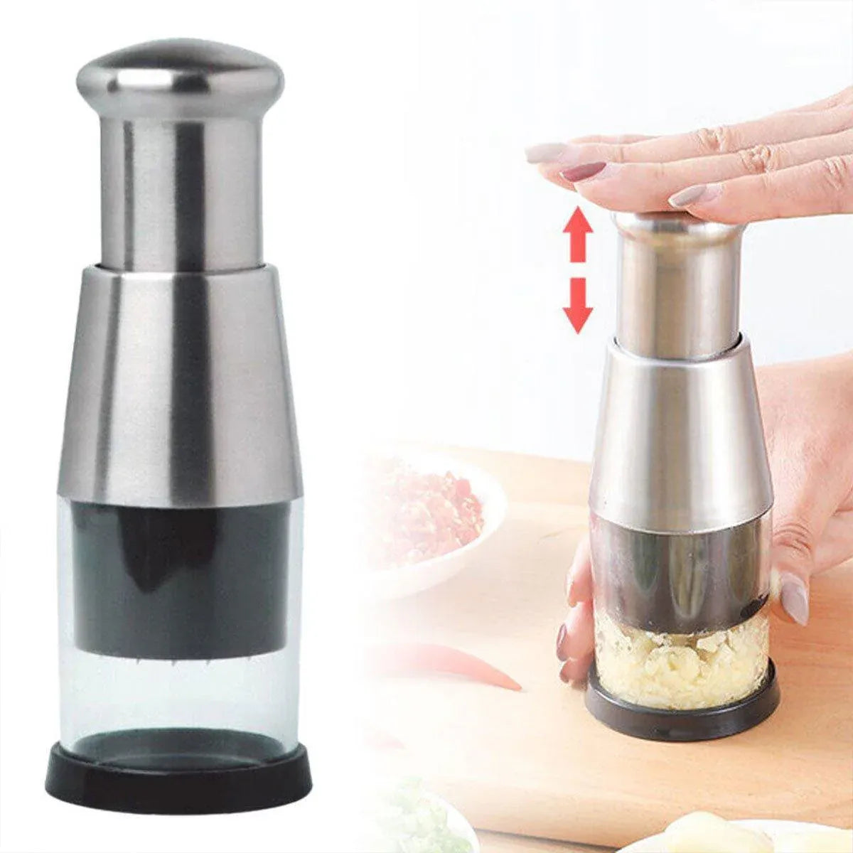 Premium 304 Stainless Steel Manual Garlic Press Crusher