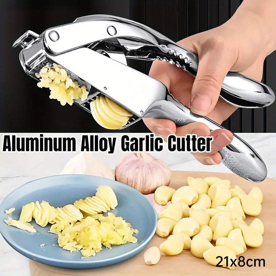 Multifunctional Aluminum Alloy Garlic Press 21 cm x 8 cm - Slice & Crush Effortlessly - SuperSaverAU - view 1