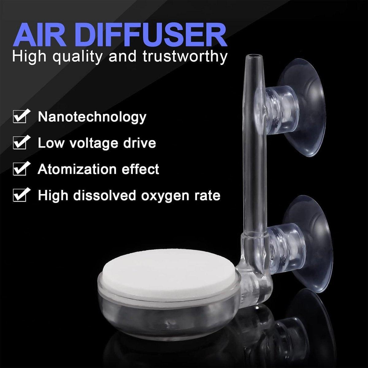 Premium 60mm Quiet Aquarium Bubble Stone Aerator Disc Transparent