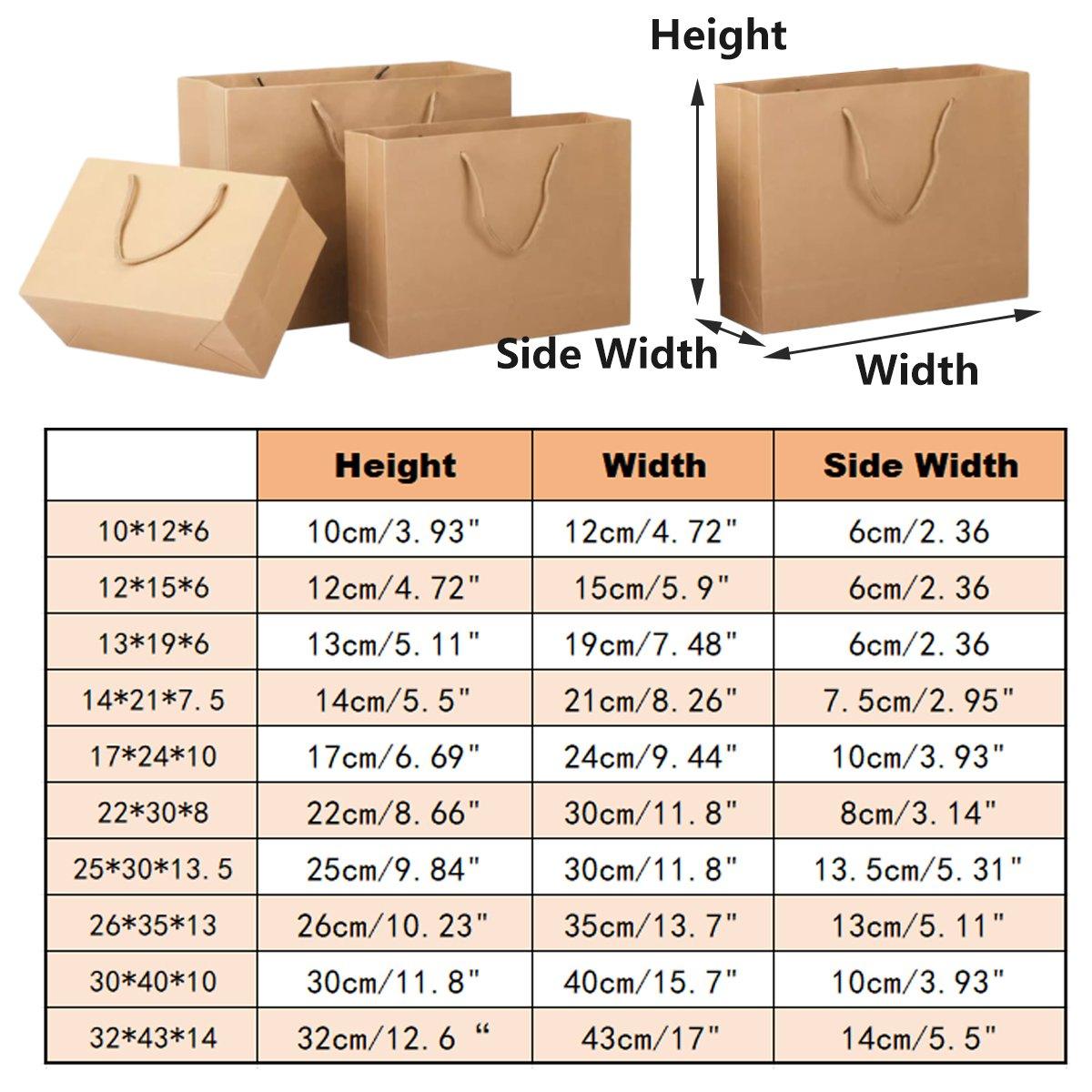 25pcs Paper Gift Bags Handbag Kraft Paper BagsParty Favors Wedding Packaging - 17x24x10cm - SuperSaverAU - view 3