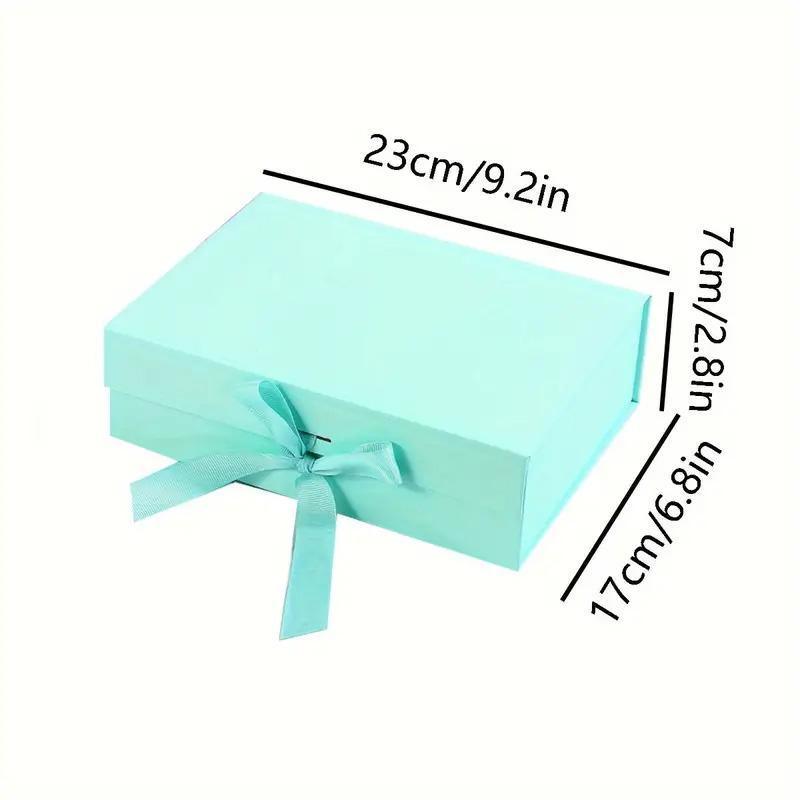 Premium 5 Pack Orange Gift Boxes with Ribbon Magnetic Closure 23x17x7cm