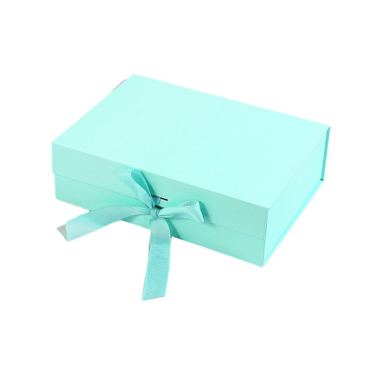 Premium 5 Pack Orange Gift Boxes with Ribbon Magnetic Closure 23x17x7cm