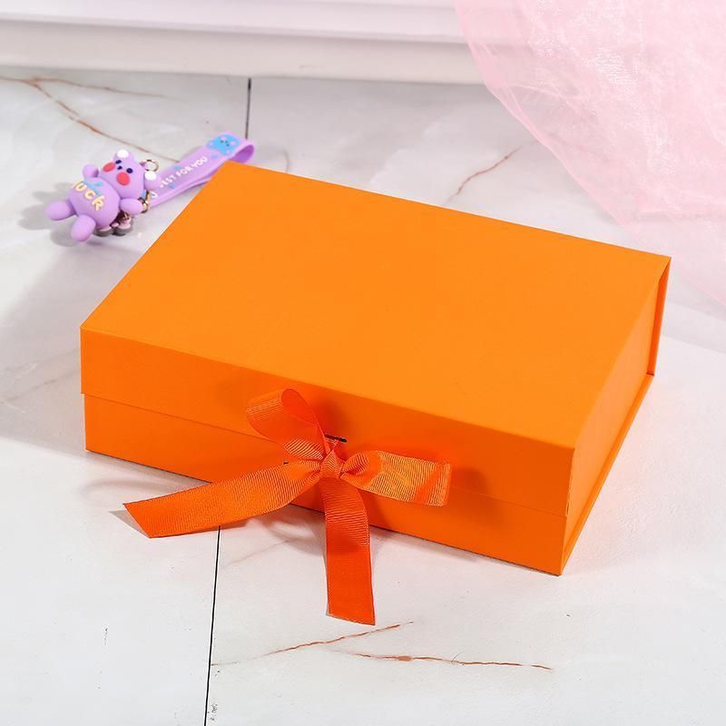 Premium Ribbon Flip Folding Gift Boxes – Black 5 Pack