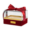 Premium Large Red Clear Acrylic Gift Box with Bow 20x20x13cm