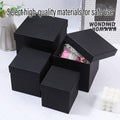 Premium 8 Pack Black Square Gift Boxes 12x12x12cm