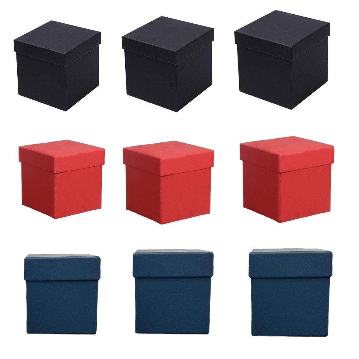 Premium 8 Pack Black Square Gift Boxes 20x20x16.5cm