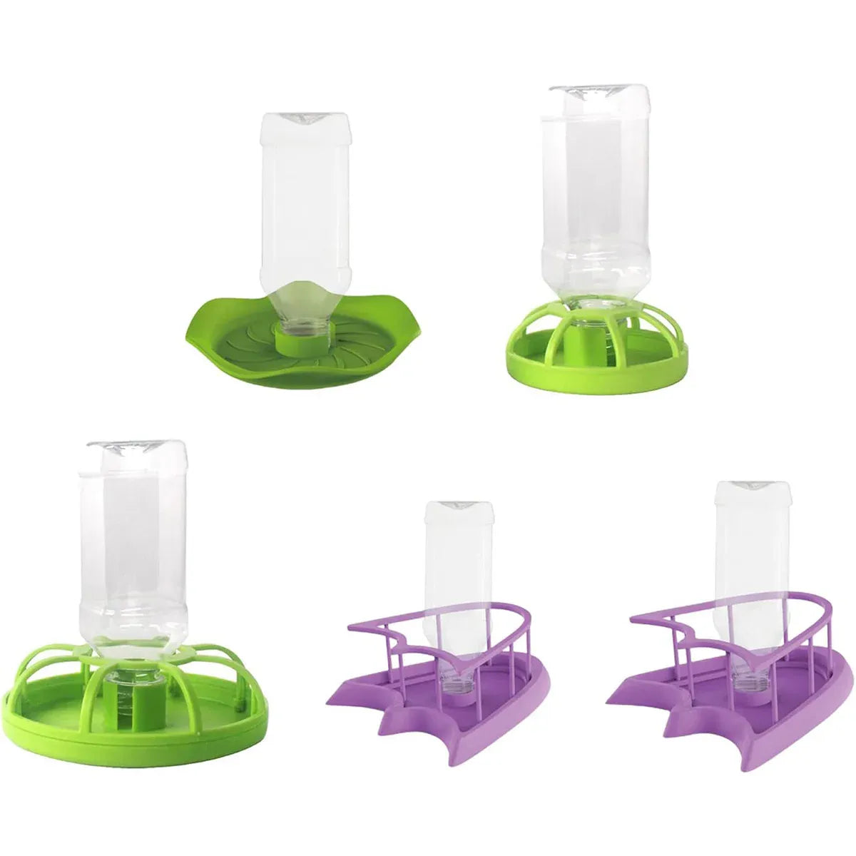 Premium Reptile Water Bowl with Inverted Bottle - Purple Platform L