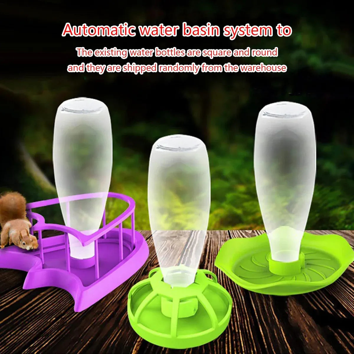Premium Reptile Water Bowl with Inverted Bottle - Purple Platform L