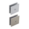 Premium Shower Glass Clip – Chrome Single Hole Square Bracket