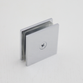 Premium Shower Glass Clip – Chrome Single Hole Square Bracket