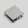 Premium Shower Glass Clip – Chrome Single Hole Square Bracket