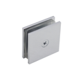 Premium Shower Glass Clip – Nickel Single Hole Square Bracket