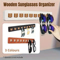 Premium Black Wall Mounted Bamboo Glasses Storage Rack