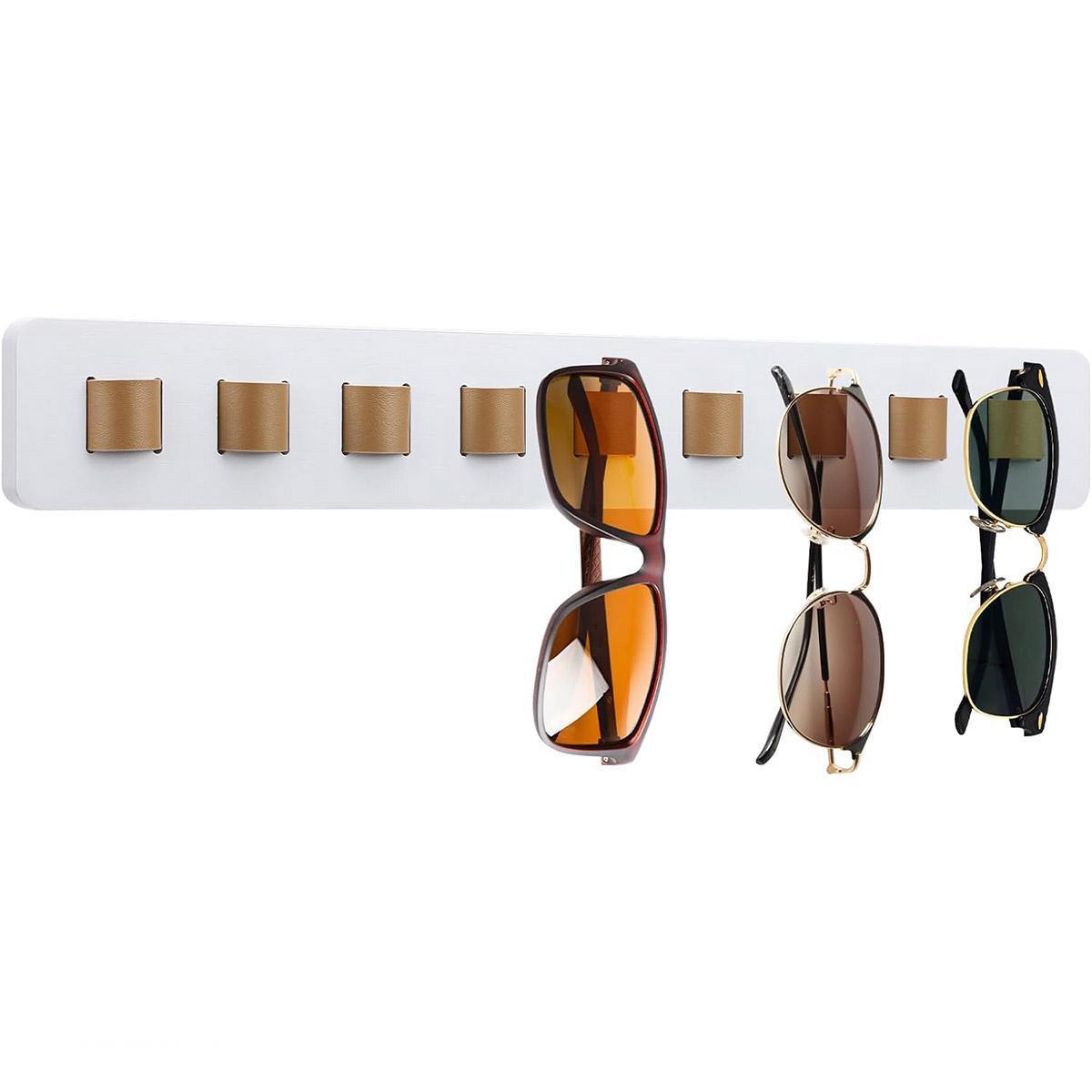 Premium Black Wall Mounted Bamboo Glasses Storage Rack