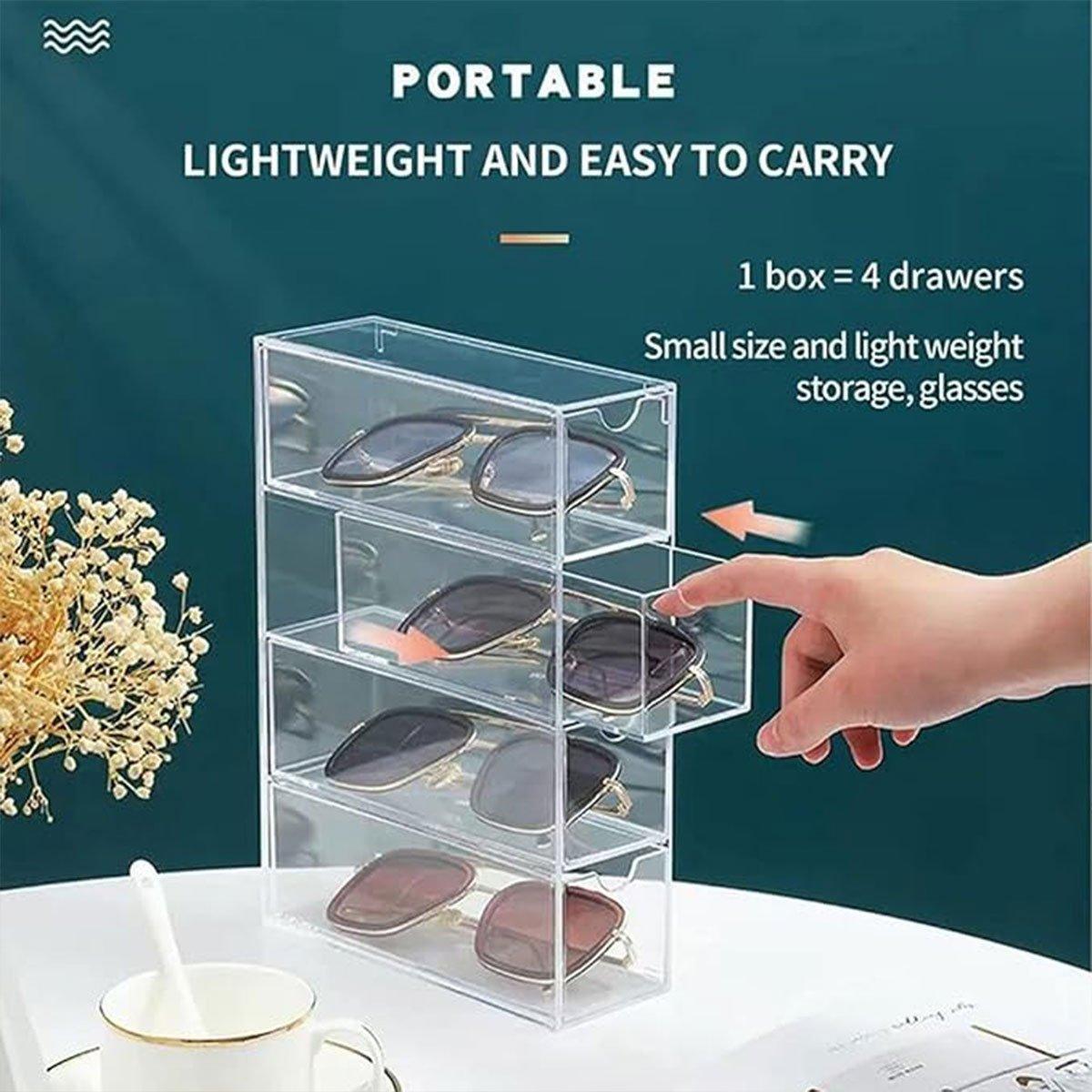 Premium Stackable Acrylic Sunglasses Display Box – Four Layer