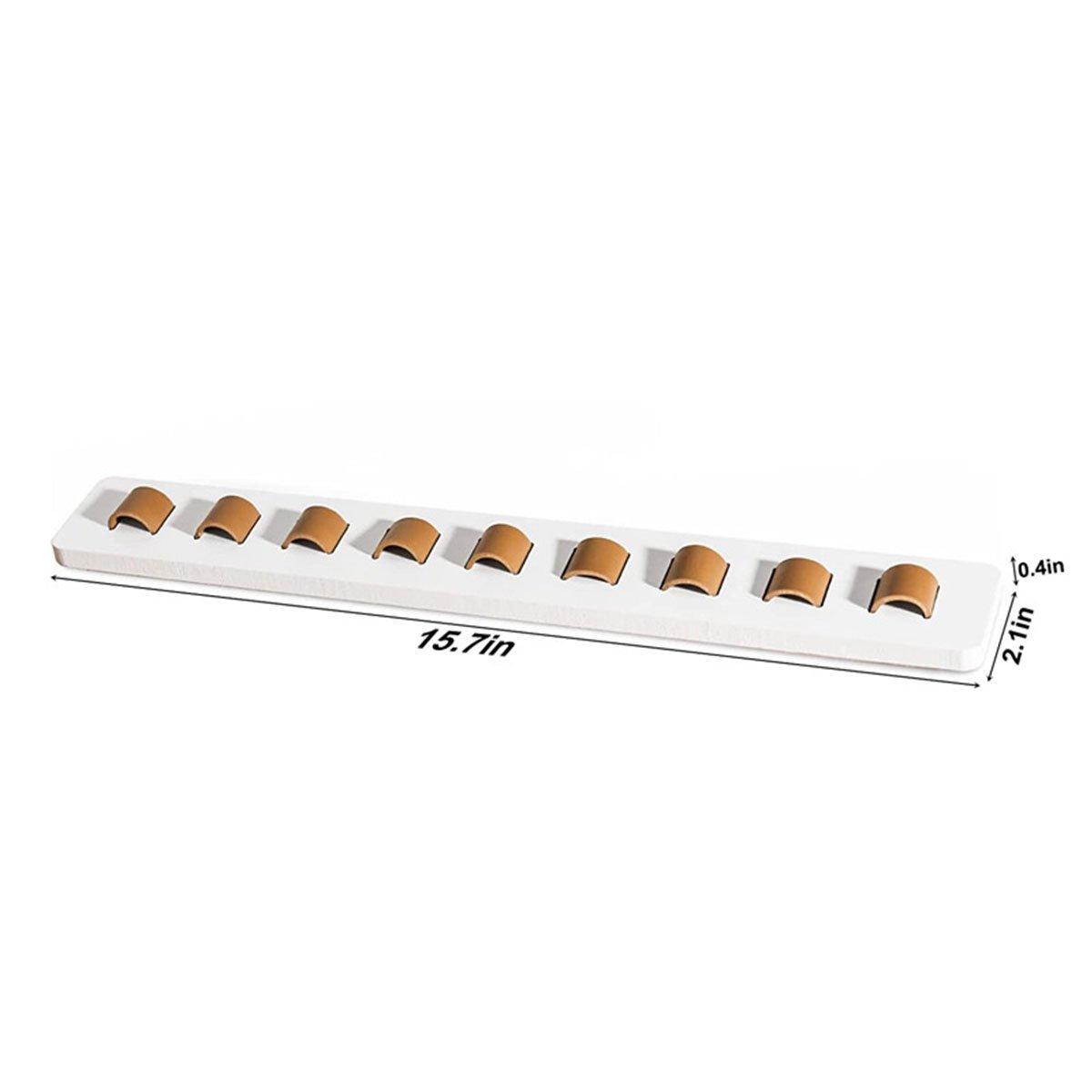 Premium White Wall Mounted Bamboo Glasses Storage Rack