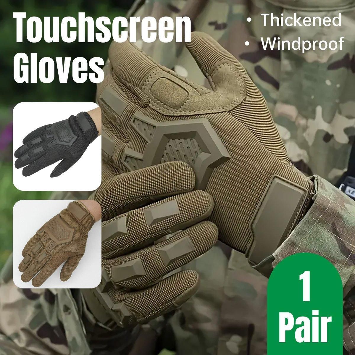 Premium Black XL Tactical Full Finger Touchscreen Outdoor Gloves
