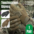 Premium Khaki XL Tactical Full Finger Touchscreen Outdoor Gloves