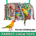 Parrot Gnawing Toy - Woven Grass Net, Colourful Chew Toy, 30cm x 21cm - SuperSaverAU - view 1