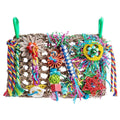 Parrot Gnawing Toy - Woven Grass Net, Colourful Chew Toy, 30cm x 21cm - SuperSaverAU - view 2