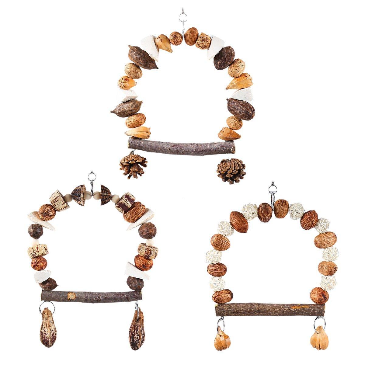 Parrot Chew Toy - Natural Wood, 22cm x 18cm, Climbing, Grinding, Stress Relief - SuperSaverAU - view 2