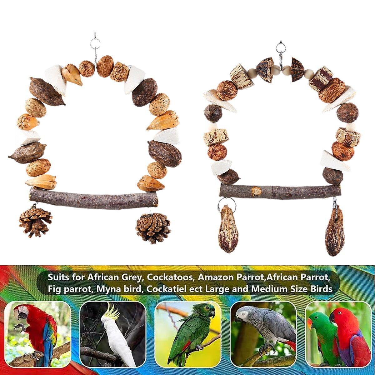 Parrot Chew Toy - Natural Wood, 22cm x 18cm, Climbing, Grinding, Stress Relief - SuperSaverAU - view 4