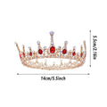 Vintage Princess Wedding Crown Tiara with Gold, White, and Red Crystals - SuperSaverAU - view 3