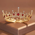 Vintage Princess Wedding Crown Tiara with Gold, White, and Red Crystals - SuperSaverAU - view 5