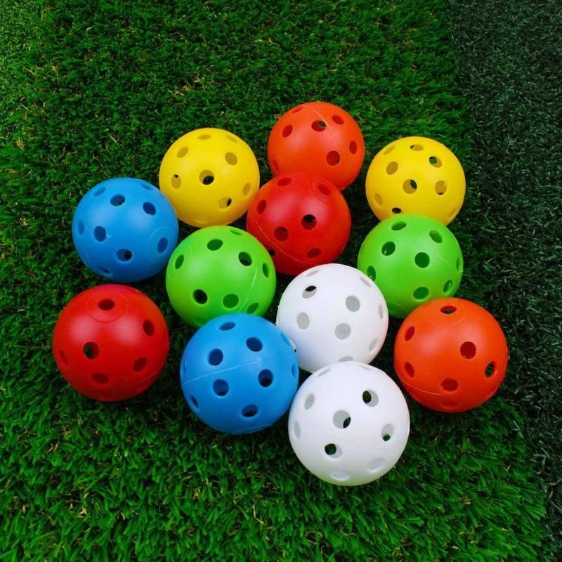 Premium 50PCS Hollow Plastic Golf Practice Balls 41mm - Random Colours
