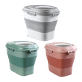 Large Capacity Dog Food Storage Barrel - Foldable, Seal Lid, Pink, 46cm x 33cm x 40cm - SuperSaverAU - view 2