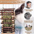 Premium Rabbit Hay Feeder Rack with Apple Wood Chew Frame