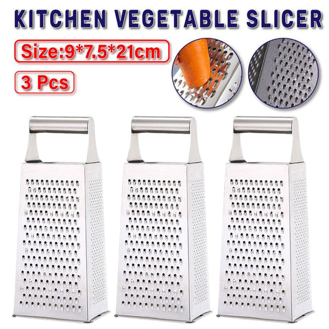 3pcs Stainless Steel Vegetable Shredder Set, Ergonomic Handle, Compact Size 9cm x 7.5cm x 21cm - SuperSaverAU - view 1