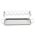 Foldable Stainless Steel Chicken Leg Rack, 14 Slots, Heat-Safe Handles, 16.9x5.7x5.9 inches - SuperSaverAU - view 2