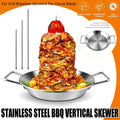 Stainless Steel BBQ Rotisserie Pan Kit with 3 Removable Iron Skewers, 10 Inch - SuperSaverAU - view 1