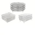 3-Piece Air Fryer Grill Rack Set - Multi Layer Stainless Steel - SuperSaverAU - view 2