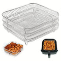 3-Piece Air Fryer Grill Rack Set - Multi Layer Stainless Steel - SuperSaverAU - view 6