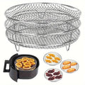 3-Piece Air Fryer Grill Rack Set - Multi Layer Stainless Steel Round