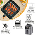 3-Piece Air Fryer Grill Rack Set - Multi Layer Stainless Steel Round