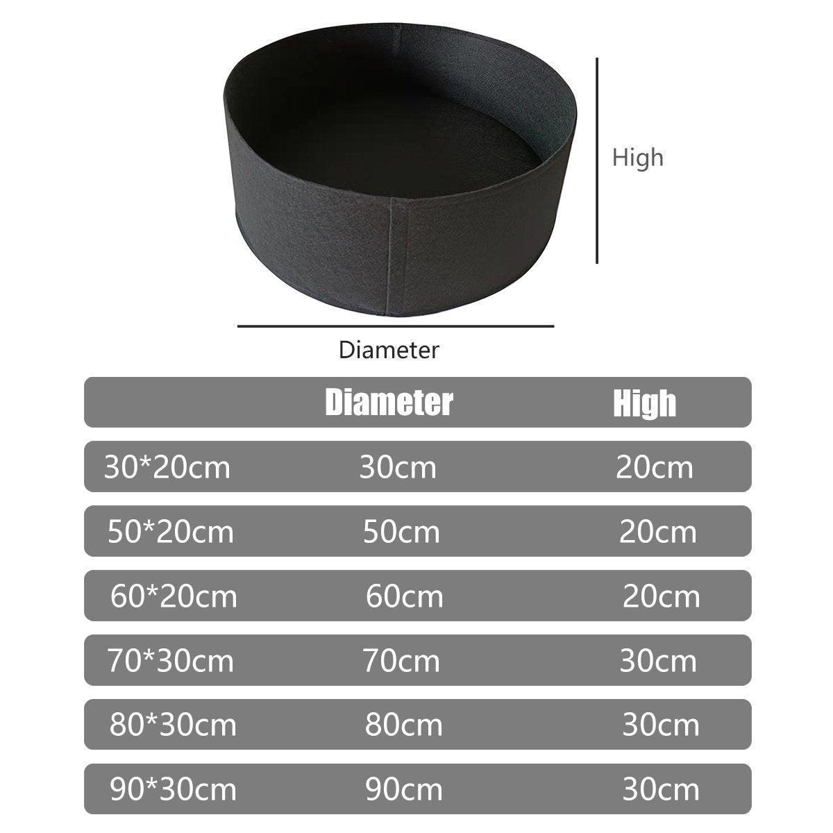 Felt Planting Bags - Round Vegetable Garden Grow Bags - Black - 30*20cm - Eco-Friendly - SuperSaverAU - view 4