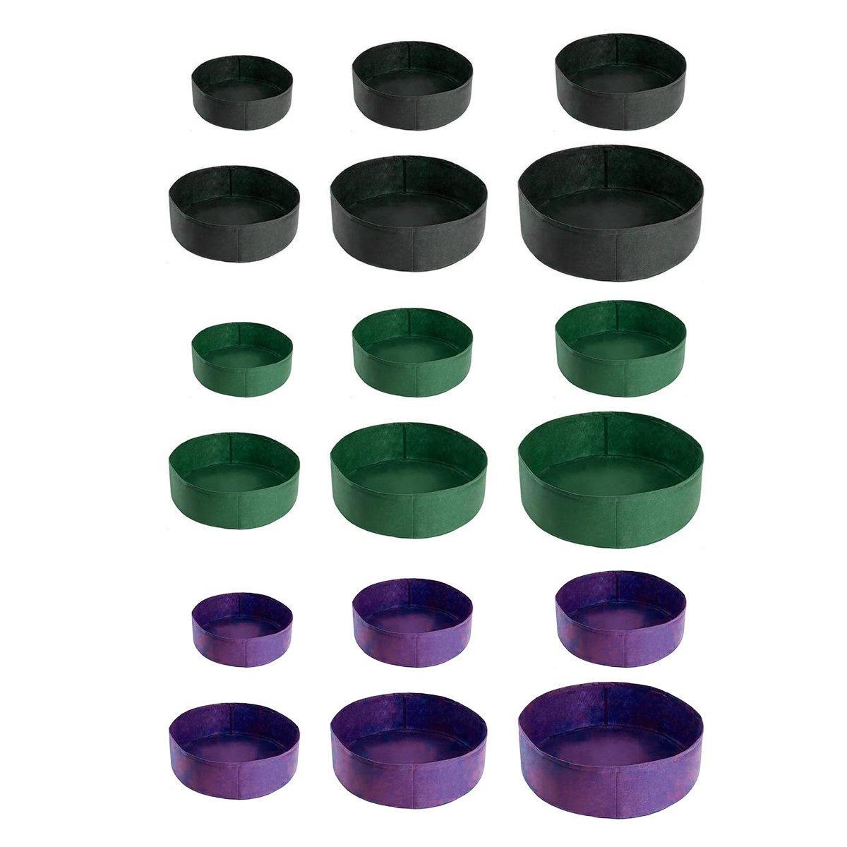 Felt Planting Bags - Round Vegetable Garden Grow Bags - Black - 50*20cm - Durable & Eco-Friendly - SuperSaverAU - view 2