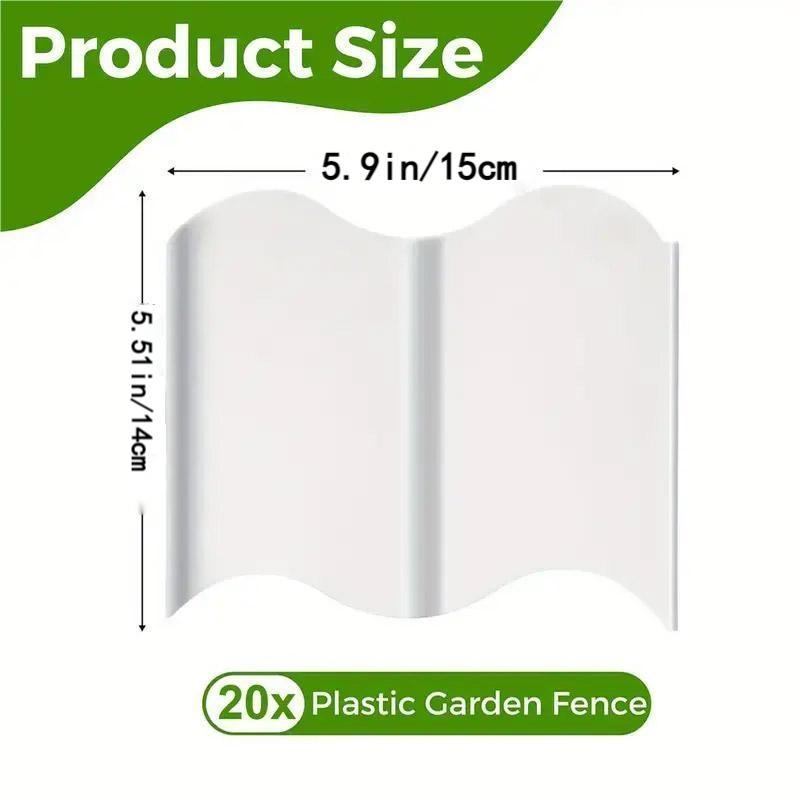 Premium Plastic Garden Edging Fence Panels – Green 20 Pack