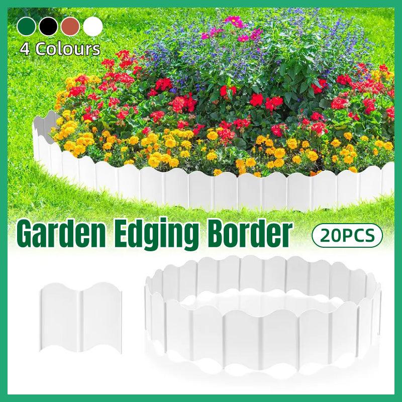 Premium Plastic Garden Edging Fence Panels – White 20 Pack