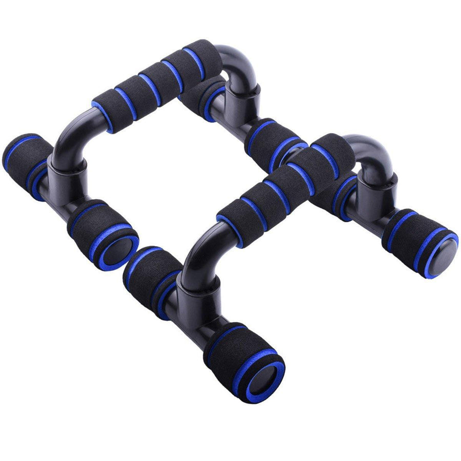 Premium Blue H-Shaped Push-Up Bars with Foam Grips