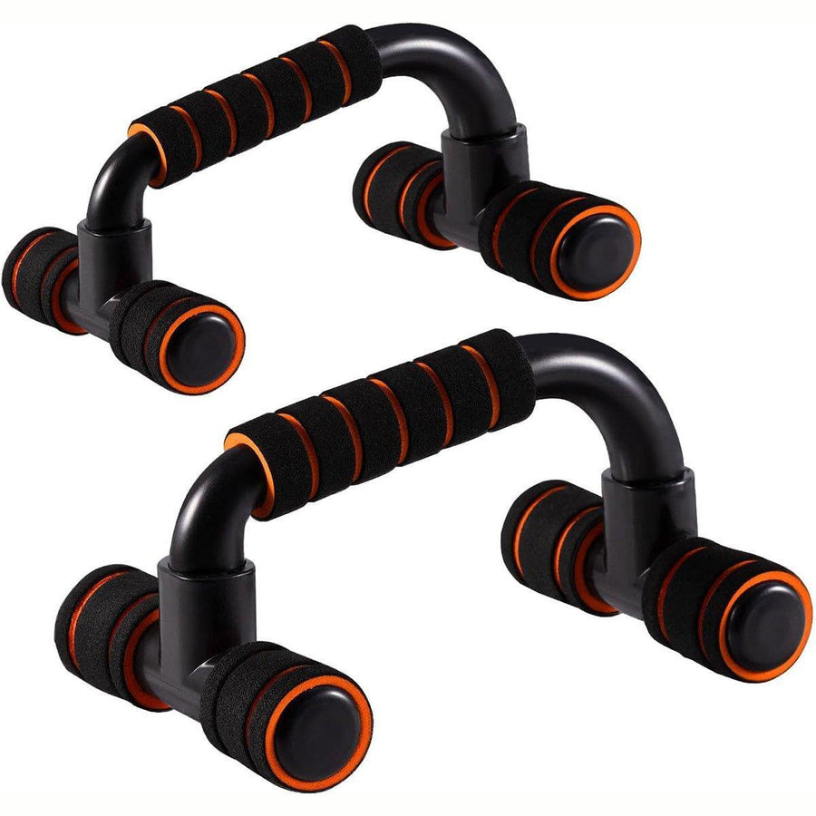 Premium Orange H-Shaped Push-Up Bars with Foam Grips