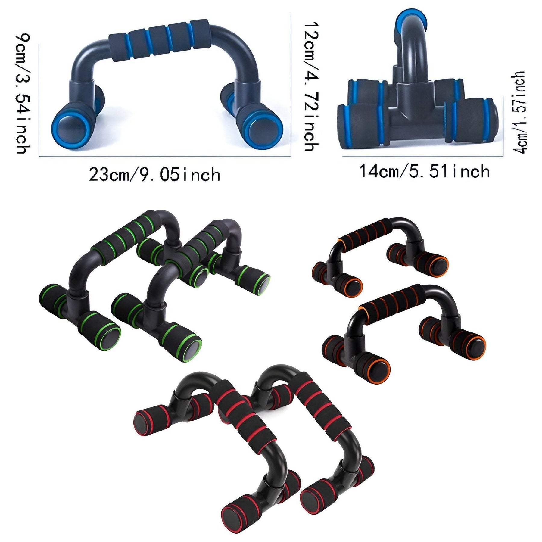 Premium Red H-Shaped Push-Up Bars with Foam Grips