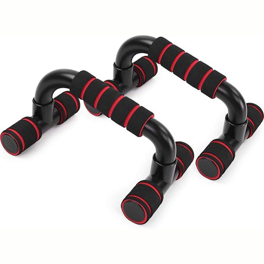 Premium Red H-Shaped Push-Up Bars with Foam Grips