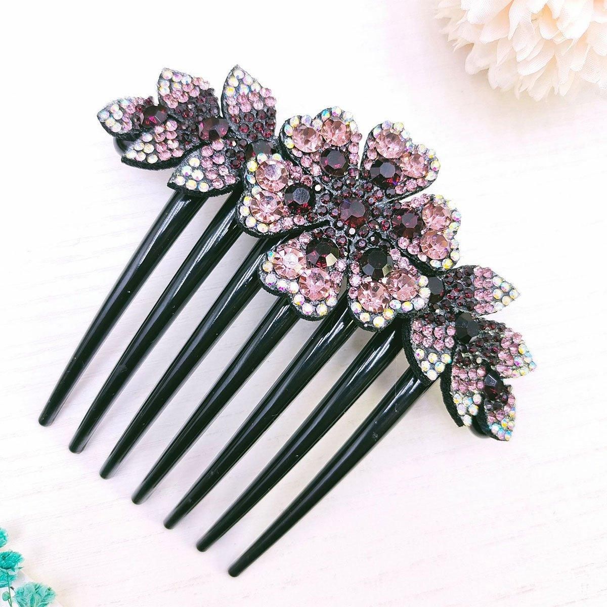 Premium 8 Pack Rhinestone Non-Slip Hair Combs Wedding Party Hair Accessories