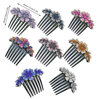8-Pack Rhinestone Hair Combs - Non-Slip Hair Accessories
